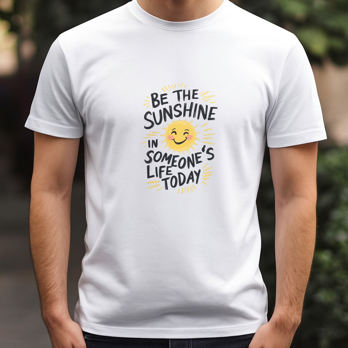 DTF Heat Transfer Iron On Sticker, Positive Be The Sunshine Quote Graphic, For Inspirational Apparel And Uplifting Decor