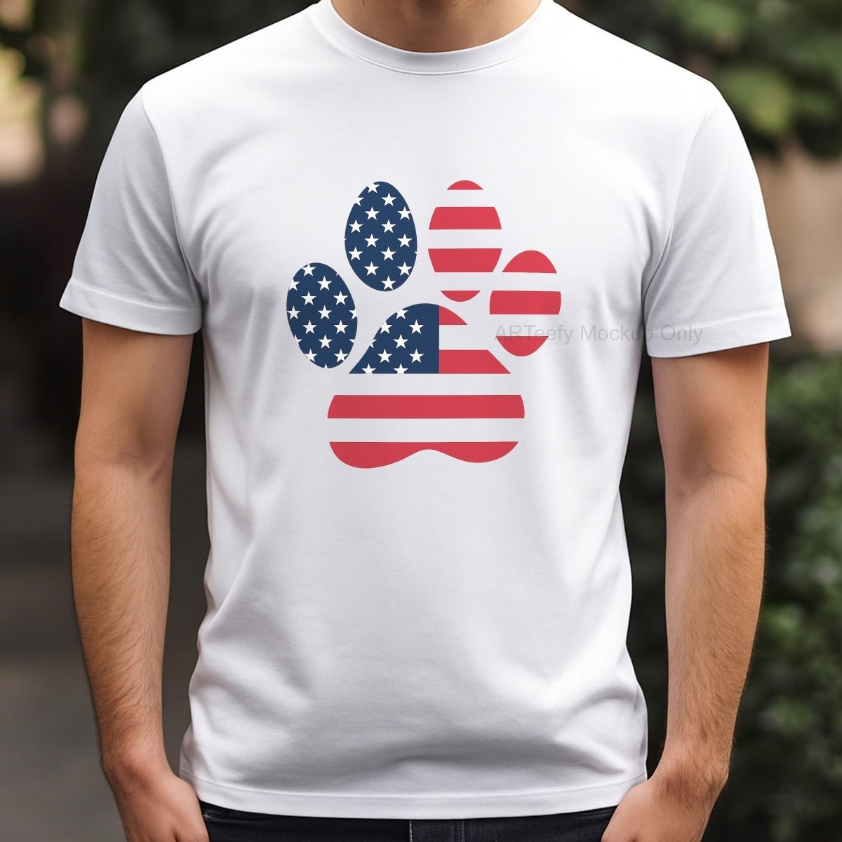 DTF Heat Transfer Iron On Sticker, Patriotic Dog Paw Graphic, For USA  Themed Pet Apparel And Fourth Of July Decor