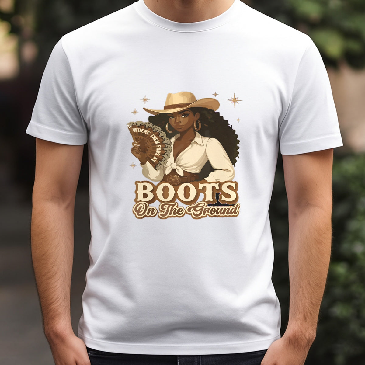 DTF Heat Transfer Iron On Sticker, Western Style Cowgirl & BOOTS ON THE GROUND Elements, For Country Themed Apparel And Rodeo  Related Events
