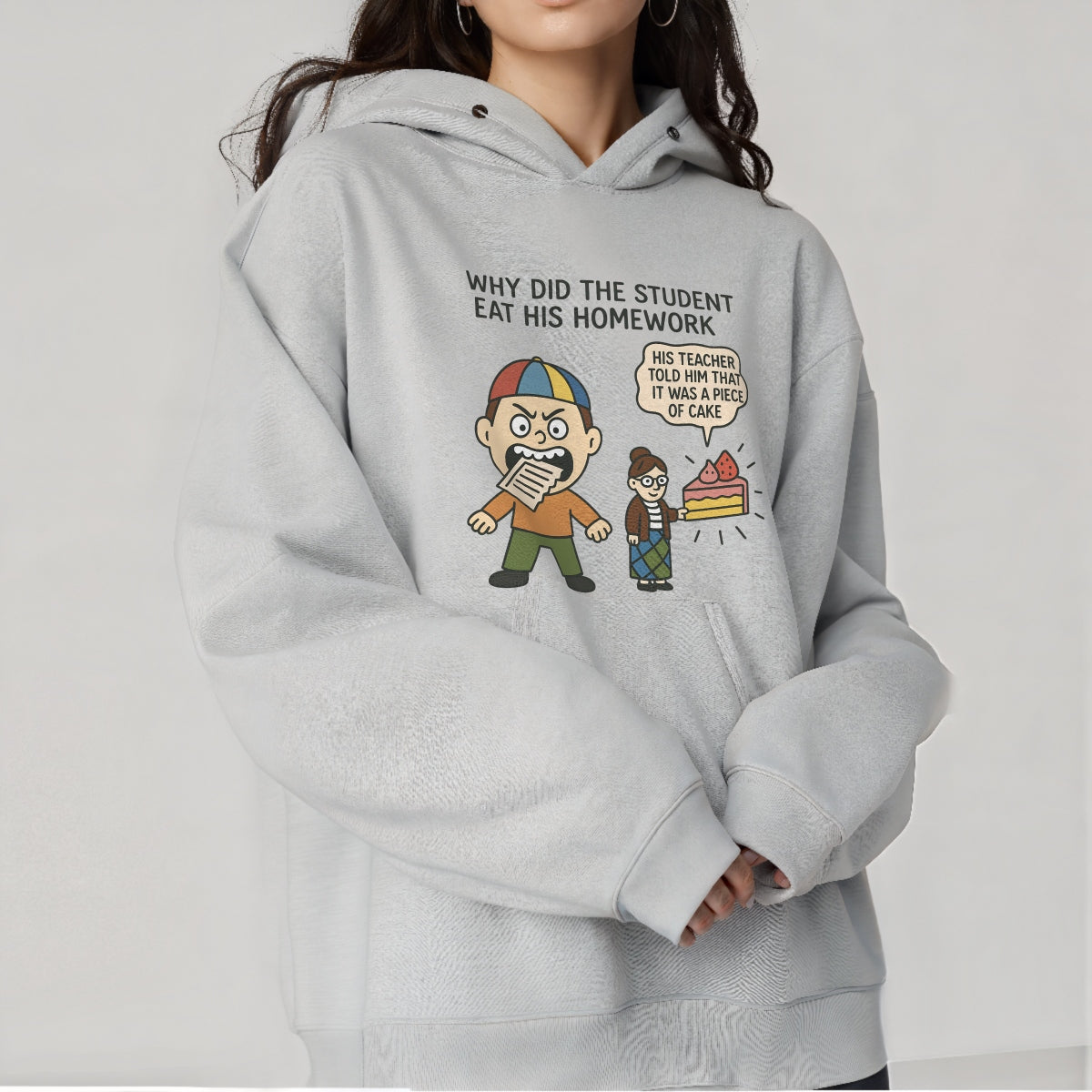 DTF Heat Transfer Iron On Sticker, Funny Student - Teacher Homework Joke Art, for American Campus Humor Apparel & Gag Gifts