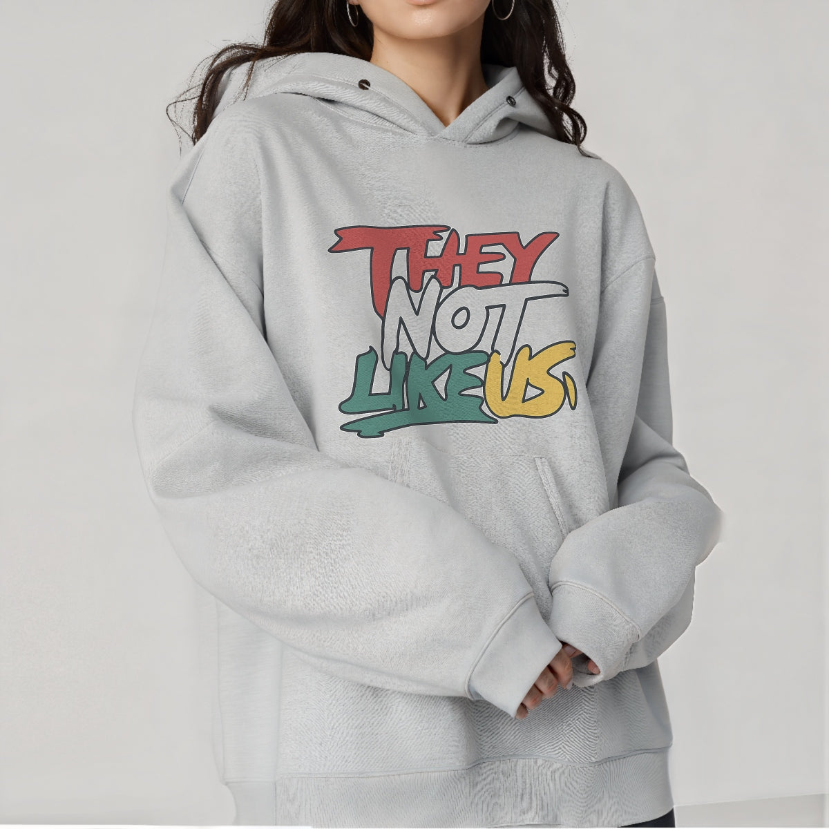 DTF Heat Transfer Iron On Sticker, Edgy "THEY NOT LIKE US" Slogan in Vibrant Colors, for Trendy Hip - Hop Tees & Crew Merch