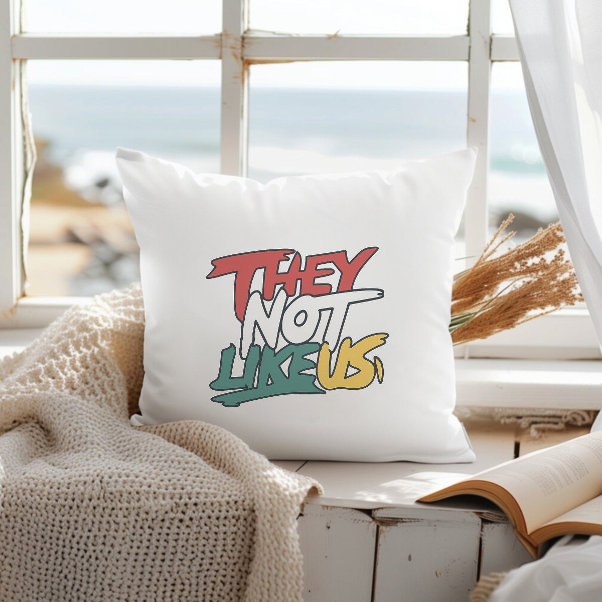 DTF Heat Transfer Iron On Sticker, Edgy "THEY NOT LIKE US" Slogan in Vibrant Colors, for Trendy Hip - Hop Tees & Crew Merch