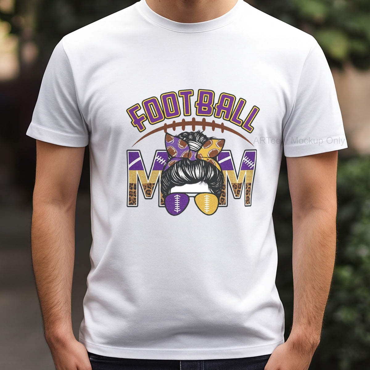 DTF Heat Transfer Iron On Sticker, Football  Themed Mom Graphic, For Game Day Apparel And Sports  Loving Moms' Gifts