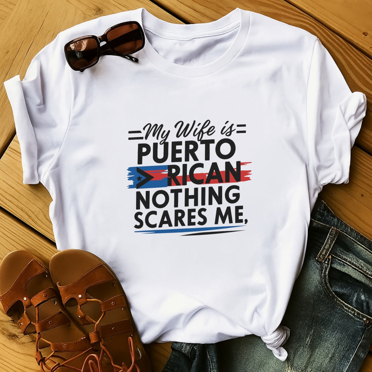 DTF Heat Transfer Iron On Sticker, Puerto Rican Pride Quote Graphic, for Cultural Apparel and Couple Merch