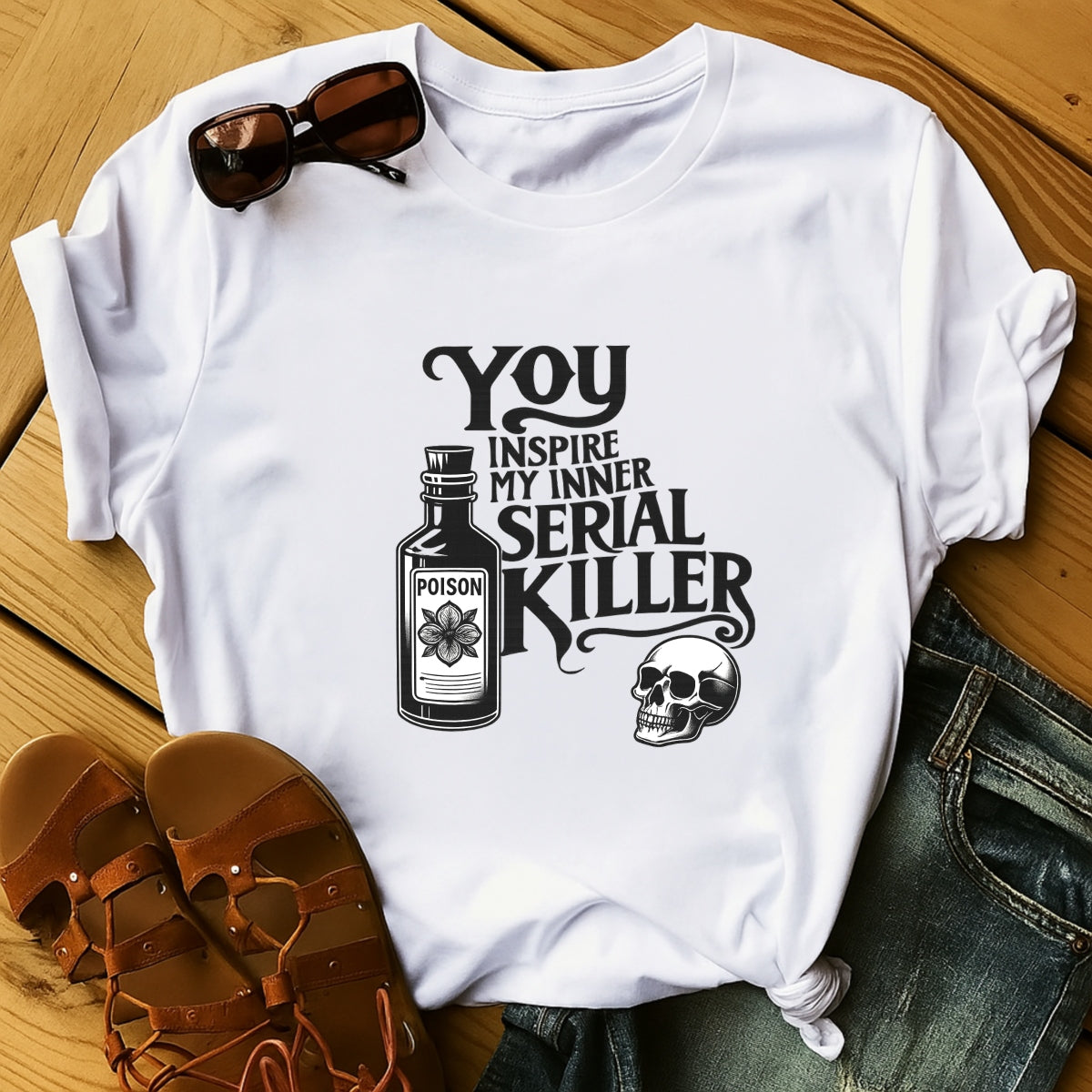 DTF Heat Transfer Iron On Sticker, Dark Humor Serial Killer - Themed Graphic, For Edgy Apparel And Alternative Lifestyle Events