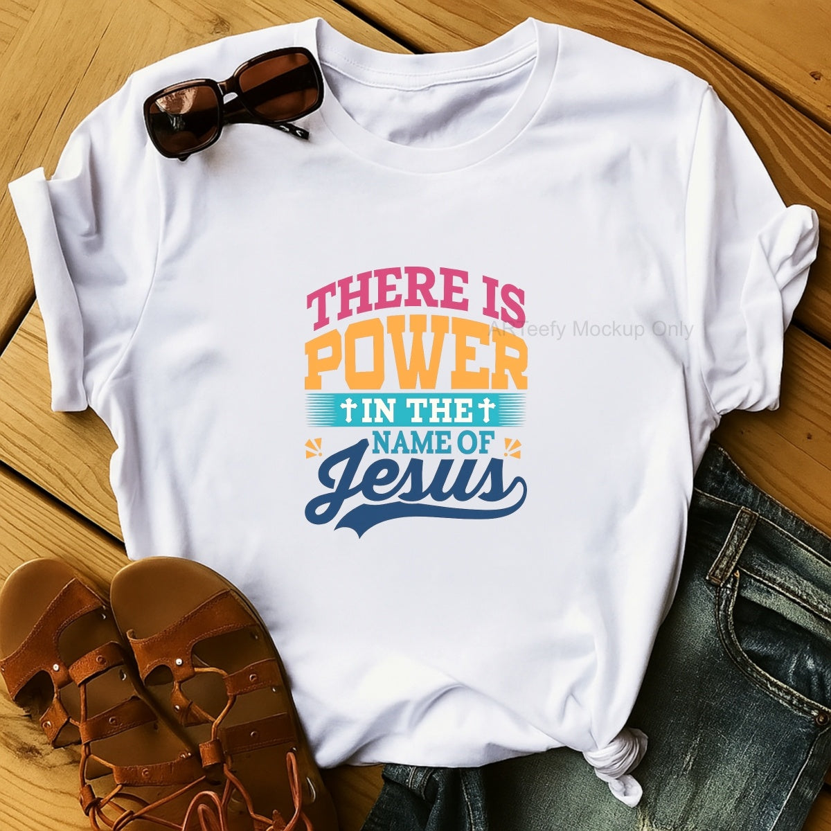 DTF Heat Transfer Iron On Sticker, Inspirational Religious Slogan Graphic, For Faith Based Apparel And Church Event Decor
