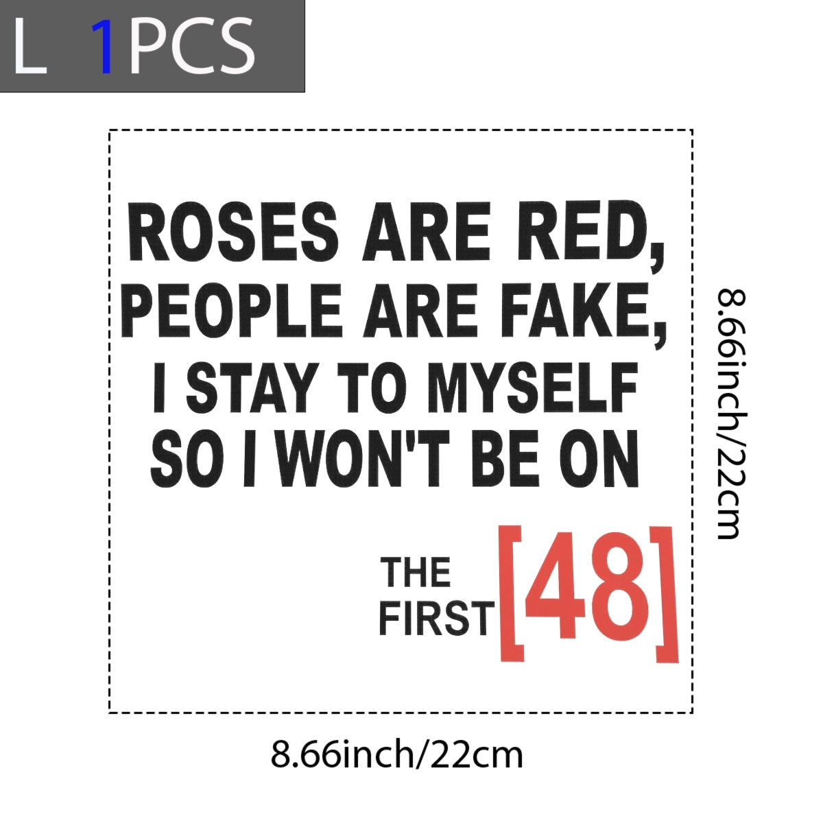 DTF Heat Transfer Iron On Sticker, Sarcastic Roses Are Red Quote Graphic, for Edgy Apparel and Bold Deco
