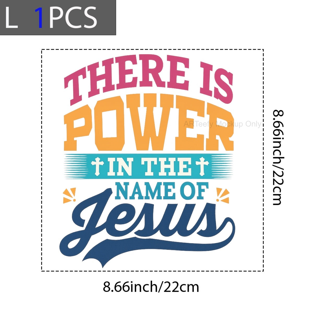 DTF Heat Transfer Iron On Sticker, Inspirational Religious Slogan Graphic, For Faith Based Apparel And Church Event Decor
