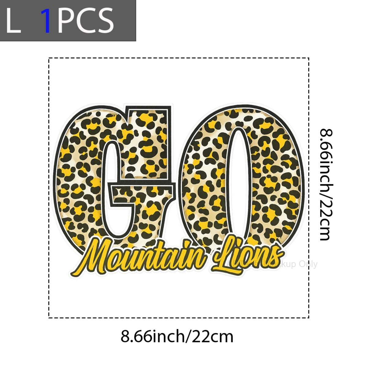 DTF Heat Transfer Iron On Sticker, Sports Themed GO Mountain Lions Leopard Print Graphic, For Team Spirit Apparel And School Event Decor