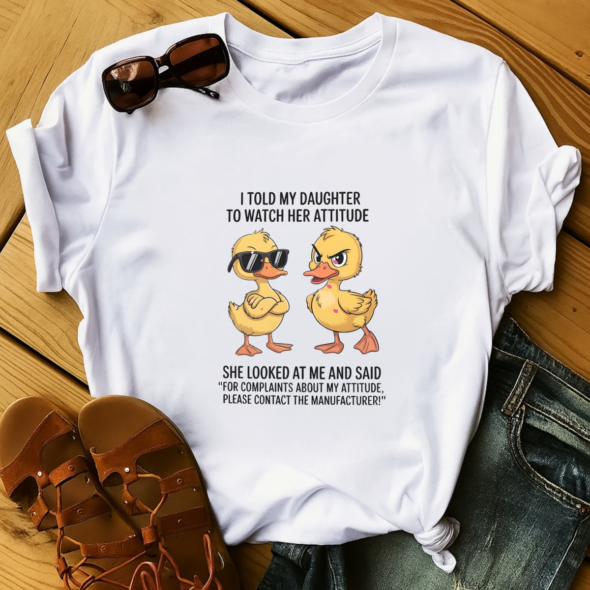 DTF Heat Transfer Iron On Sticker, Humorous & Sassy Parent Child Quote, For Playful Apparel And Lighthearted Family Occasions
