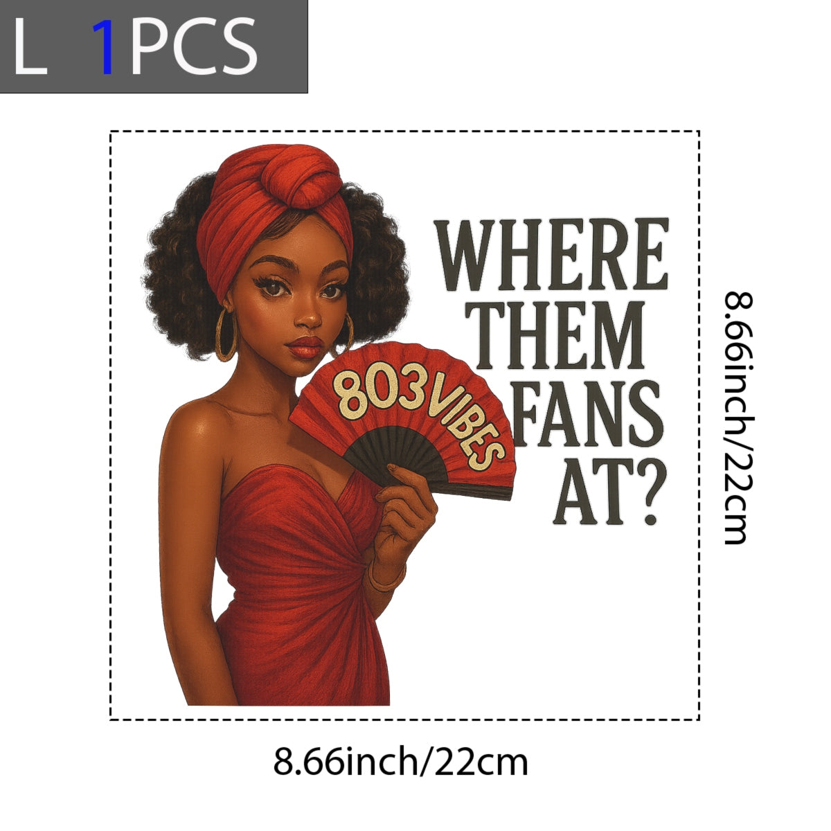 DTF Heat Transfer Iron On Sticker, Vibrant “803VIBES” Fan Graphic, for Trendy Apparel and Event - Related Decor