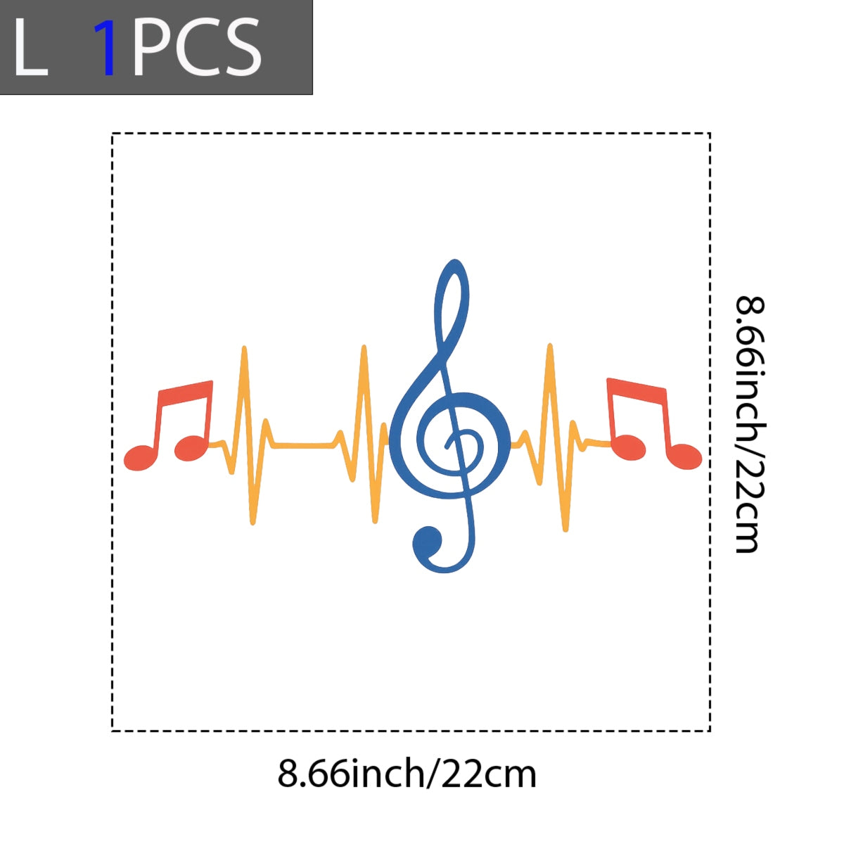 DTF Heat Transfer Iron On Sticker, Music Note & Treble Clef Graphic, For Music  Lover Apparel And Studio Decor