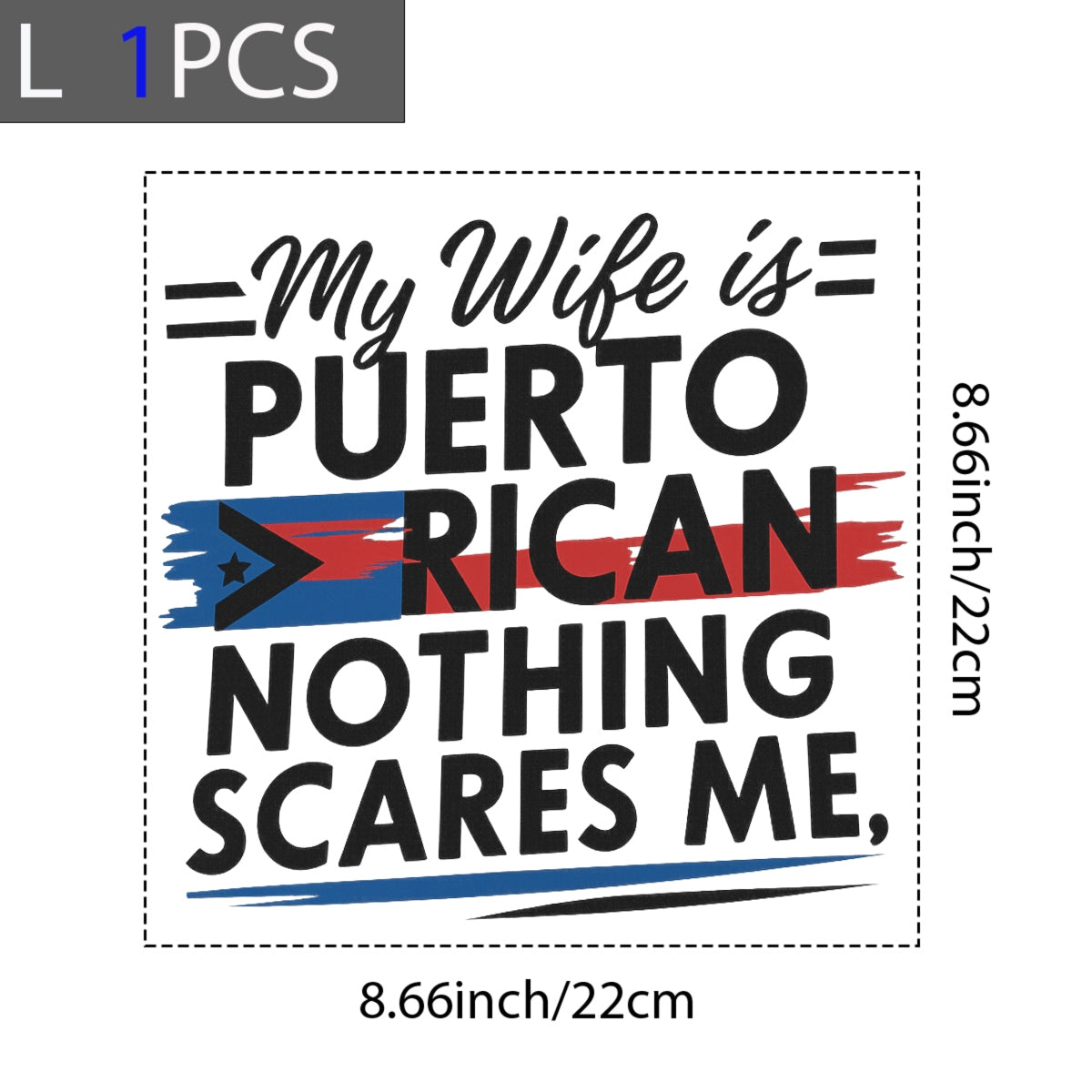 DTF Heat Transfer Iron On Sticker, Puerto Rican Pride Quote Graphic, for Cultural Apparel and Couple Merch