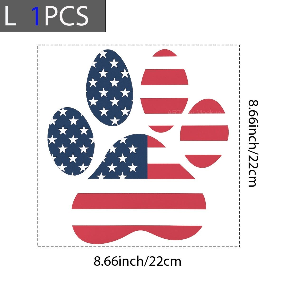 DTF Heat Transfer Iron On Sticker, Patriotic Dog Paw Graphic, For USA  Themed Pet Apparel And Fourth Of July Decor
