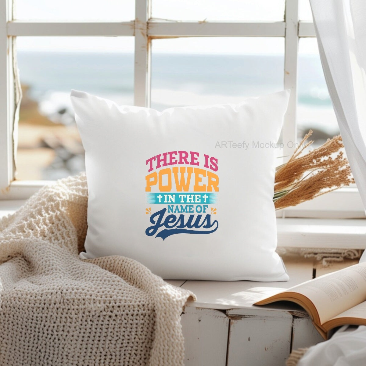 DTF Heat Transfer Iron On Sticker, Inspirational Religious Slogan Graphic, For Faith Based Apparel And Church Event Decor
