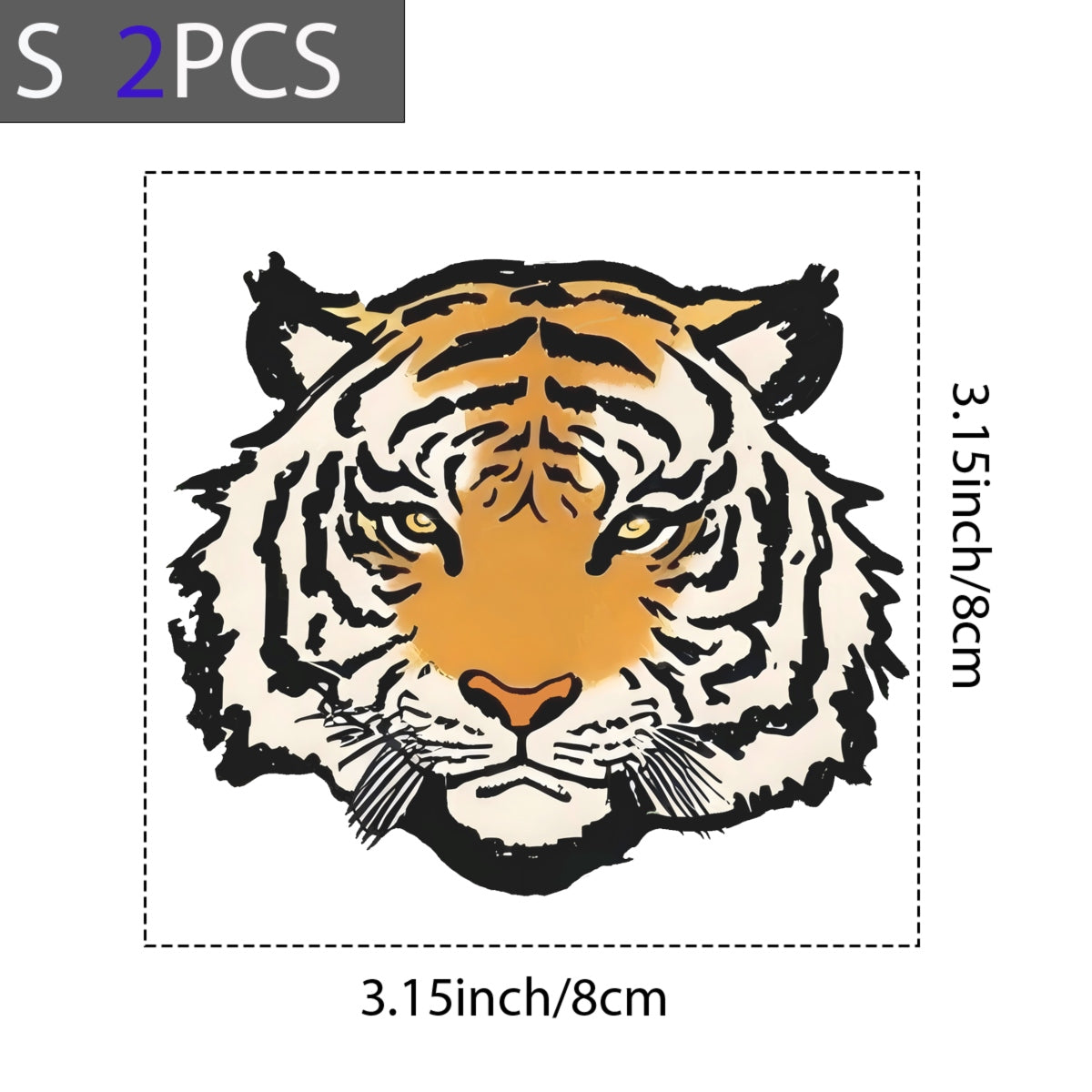 DTF Heat Transfer Iron On Sticker Bold Tiger Design Animal Pattern Sublimation Transfer for Apparel Home Decor
