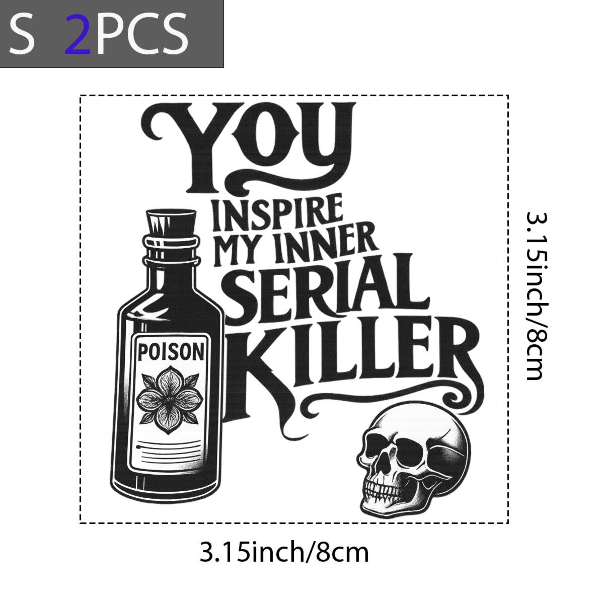 DTF Heat Transfer Iron On Sticker, Dark Humor Serial Killer - Themed Graphic, For Edgy Apparel And Alternative Lifestyle Events