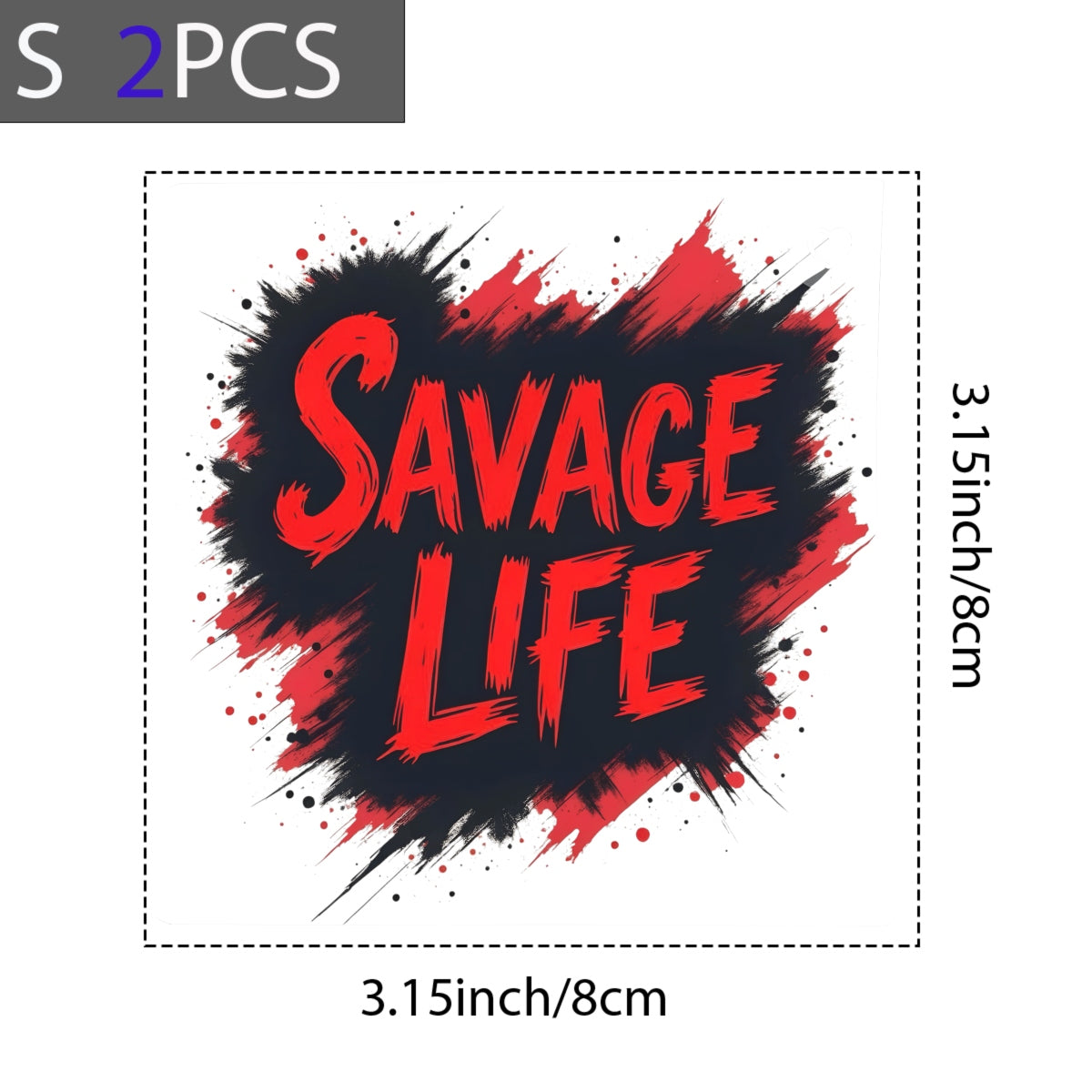 DTF Heat Transfer Iron On Sticker, Edgy SAVAGE LIFE Text Graphic, For Streetwear And Bold Lifestyle Events