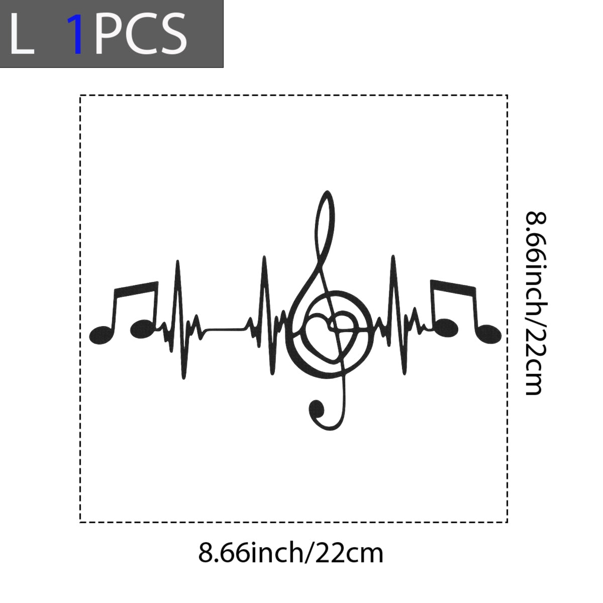 DTF Heat Transfer Iron On Sticker, Music Note & Treble Clef Graphic, For Music  Lover Apparel And Studio Decor