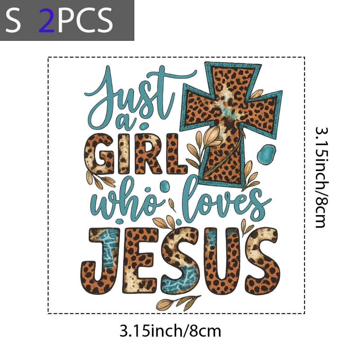 DTF Heat Transfer Iron On Sticker, Leopard, Print Faith Graphic, for Religious, Inspired Apparel and Trendy Decor