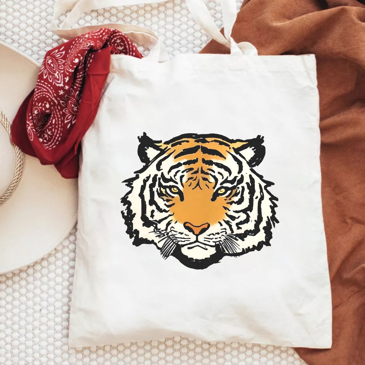 DTF Heat Transfer Iron On Sticker Bold Tiger Design Animal Pattern Sublimation Transfer for Apparel Home Decor