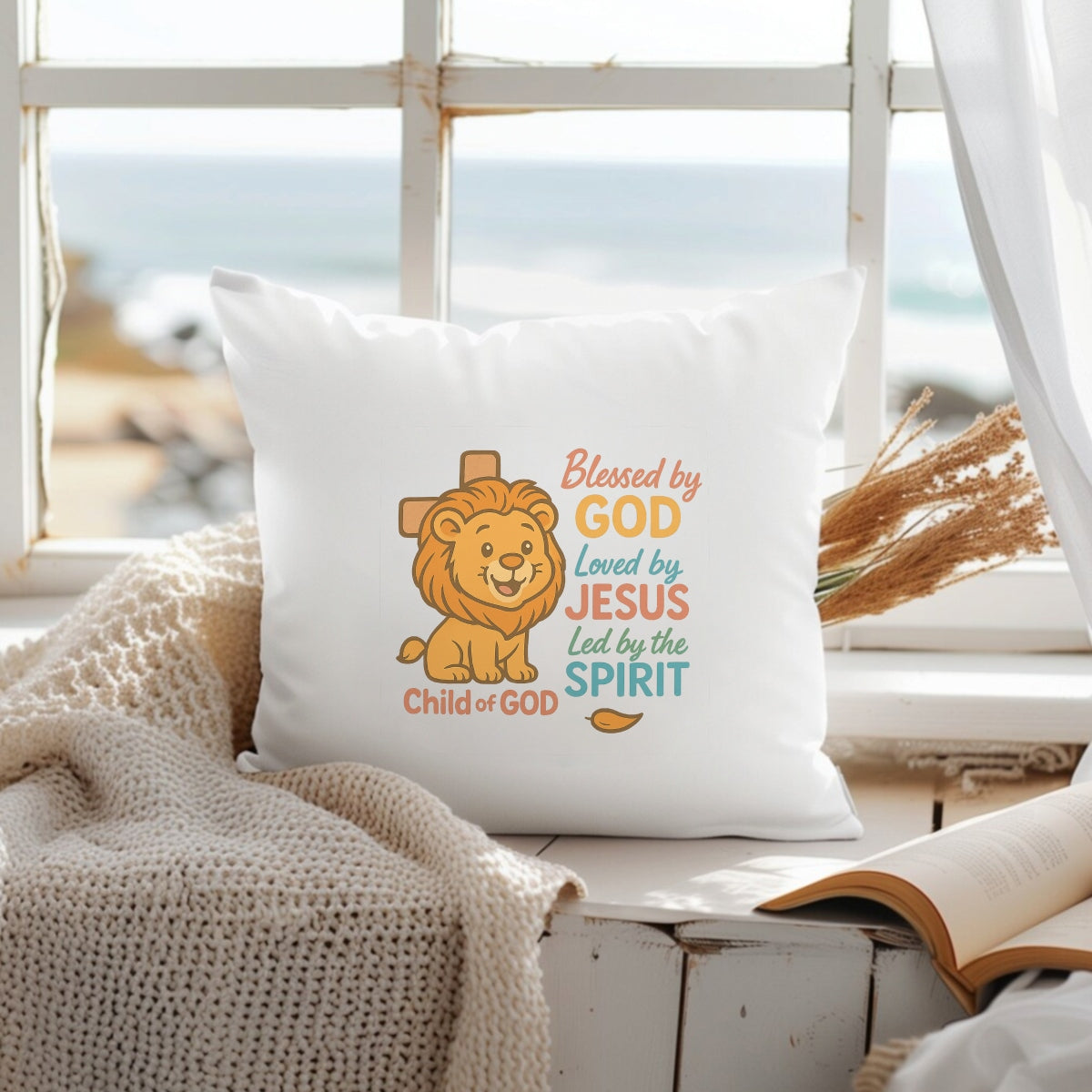 DTF Heat Transfer Iron On Sticker, Inspirational Christian Lion Graphic, for Faith Based Fashion and Church Event Gifts