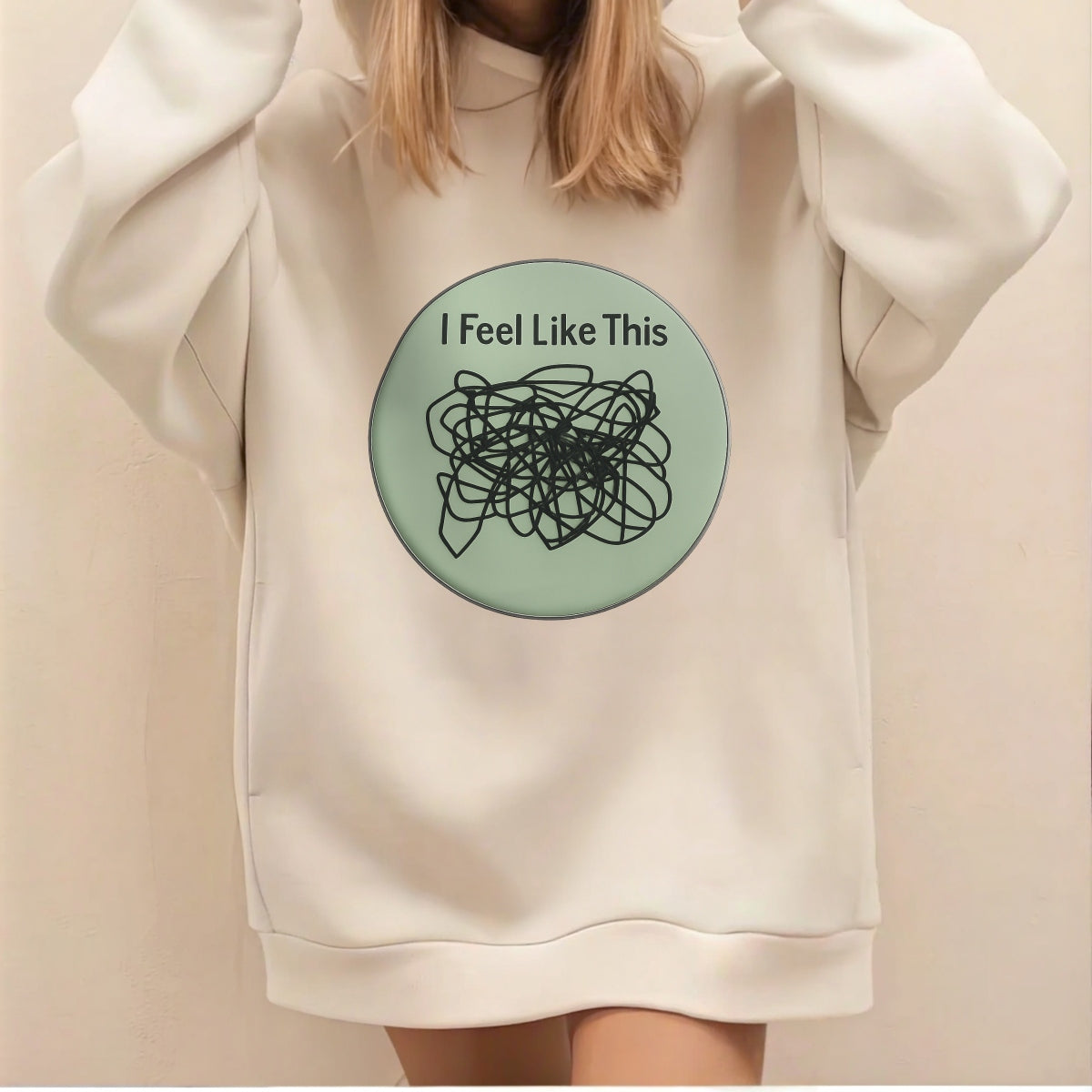 Funny Quote Iron-On Heat Transfer Sticker ,  Emotional Chaos Doodle Design for DIY T-Shirts, Hoodies, Tote Bags ,  Easy Press, Washable, Trendy Graphic Patch for Mental Health and Mood Expression