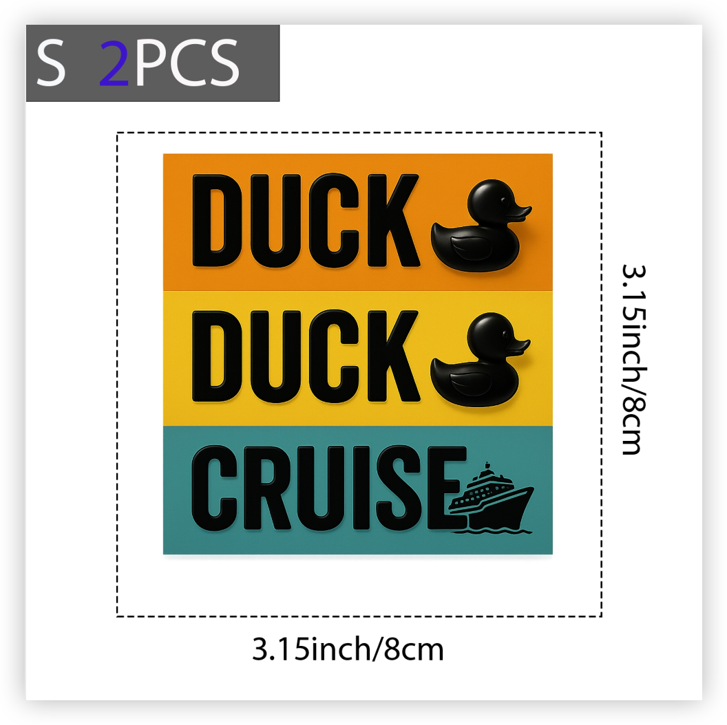 Funny Duck Duck Cruise DTF Iron On Transfer for T-Shirts,Cute Waterproof Heat Press Decal for DIY Shirts, Bags, Hoodies,Cruise Vacation Sublimation Patch,No Weeding Needed