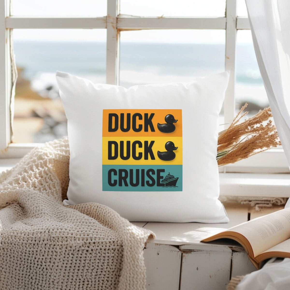 Funny Duck Duck Cruise DTF Iron On Transfer for T-Shirts,Cute Waterproof Heat Press Decal for DIY Shirts, Bags, Hoodies,Cruise Vacation Sublimation Patch,No Weeding Needed