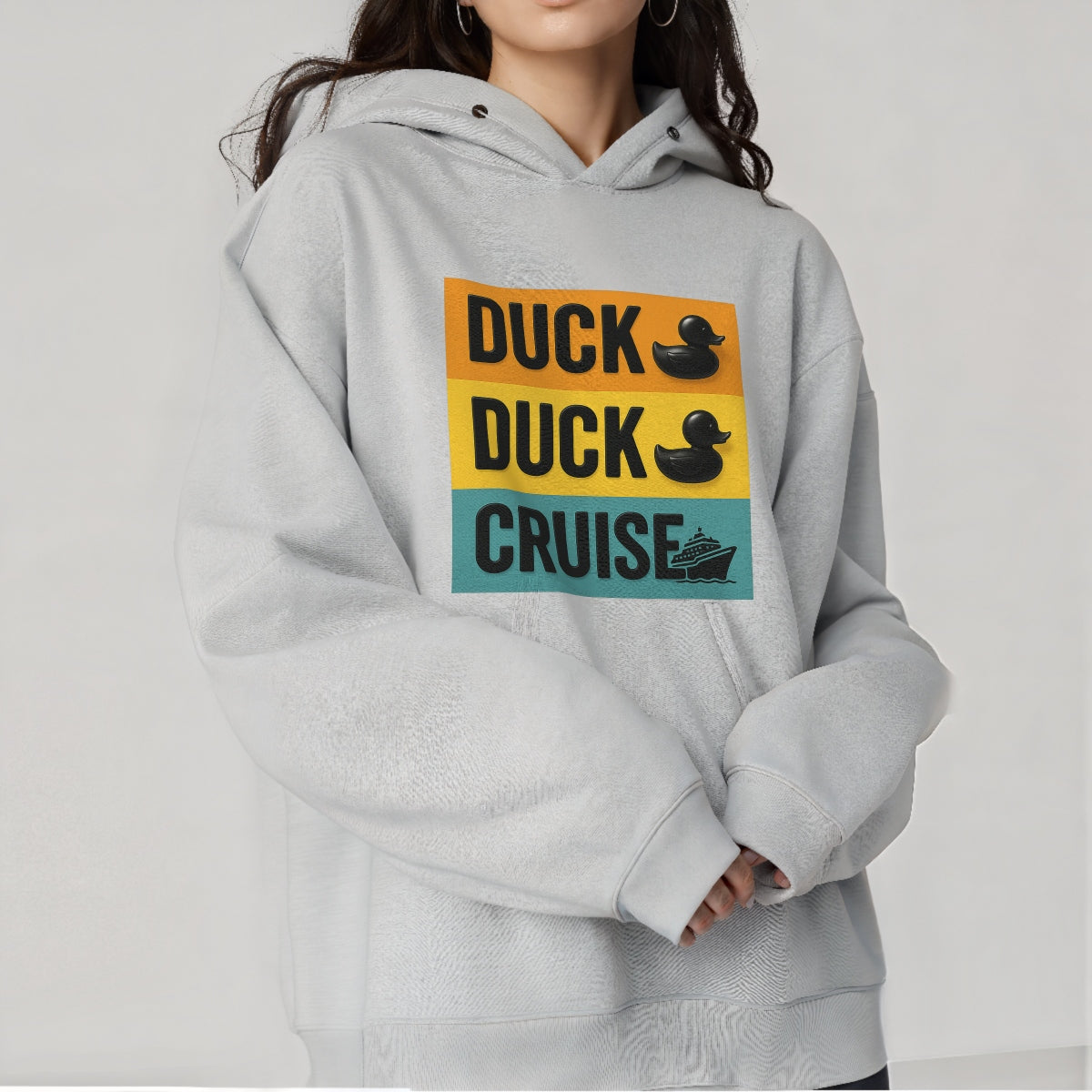 Funny Duck Duck Cruise DTF Iron On Transfer for T-Shirts,Cute Waterproof Heat Press Decal for DIY Shirts, Bags, Hoodies,Cruise Vacation Sublimation Patch,No Weeding Needed