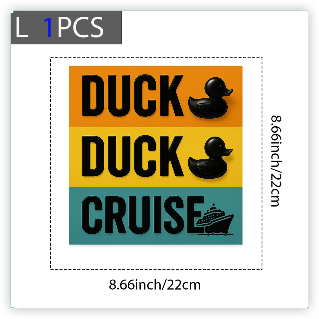 Funny Duck Duck Cruise DTF Iron On Transfer for T-Shirts,Cute Waterproof Heat Press Decal for DIY Shirts, Bags, Hoodies,Cruise Vacation Sublimation Patch,No Weeding Needed