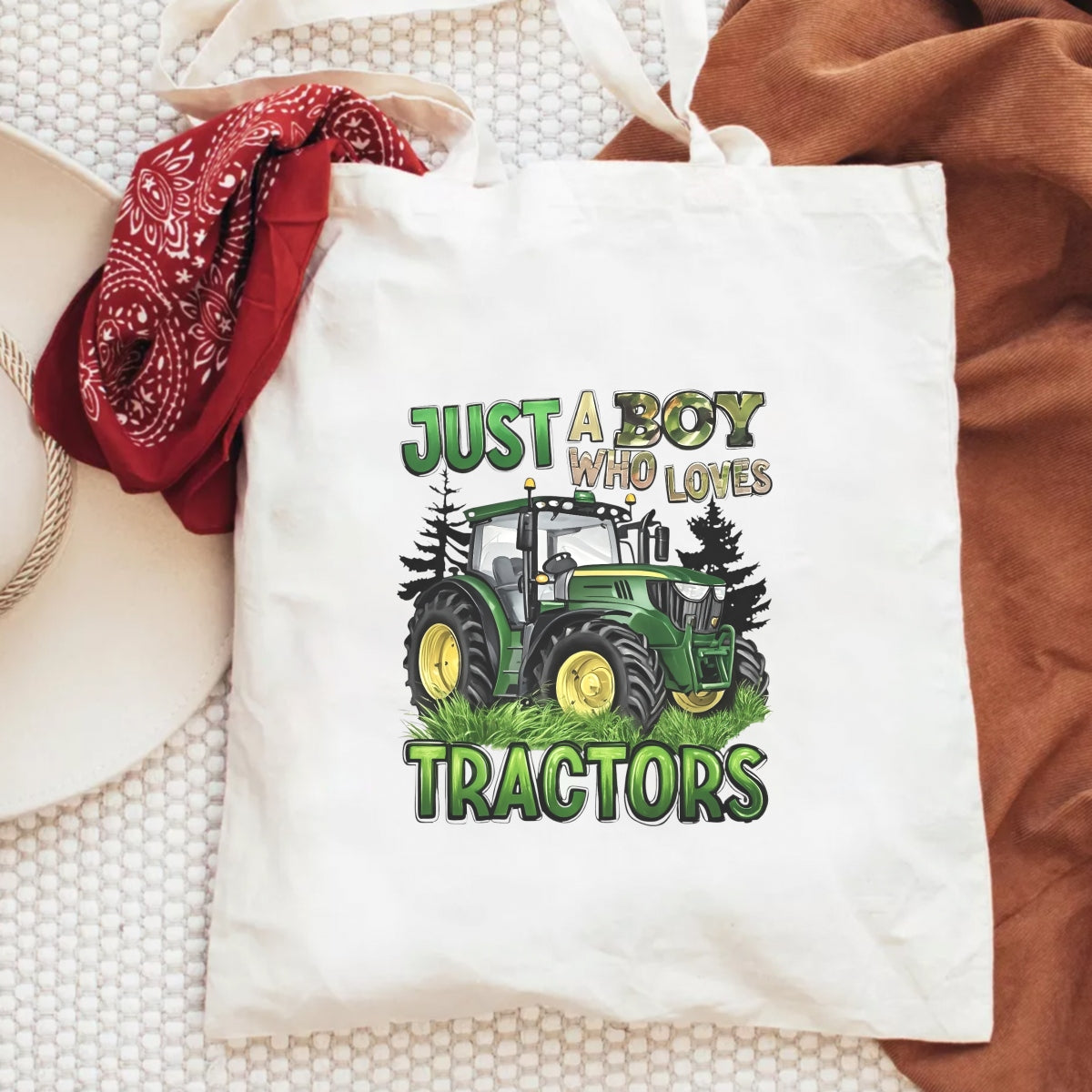 DTF Transfer Decal  Green Style Tractor Art ,Farm Themed Apparel Sticker ,3D Text Outdoor Adventure Decal for Clothing, Tote Bags