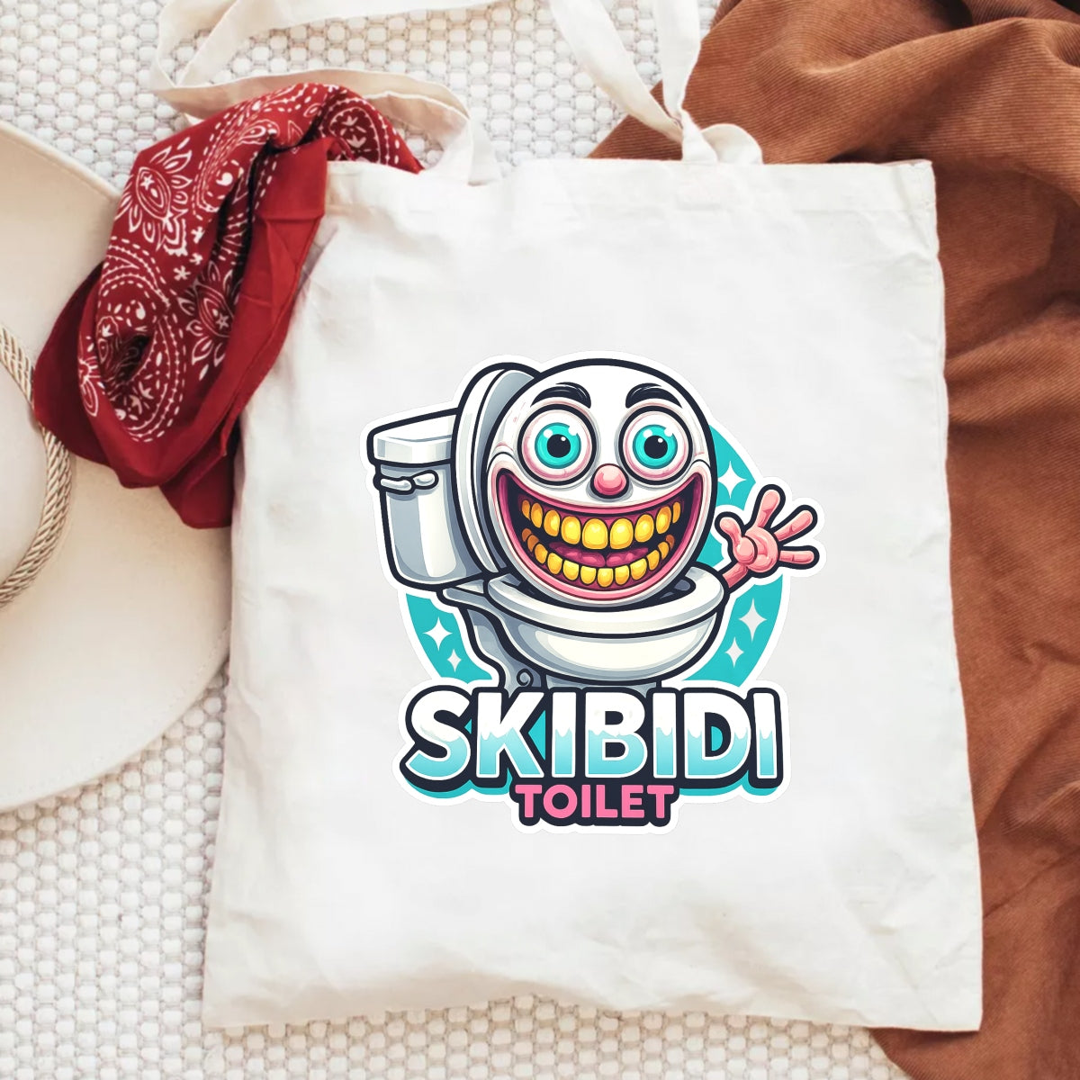 DTF Heat Transfer Iron On Sticker: Creative Toilet Seat Character Sticker for DIY Clothing Bags Accessories and Home Decor