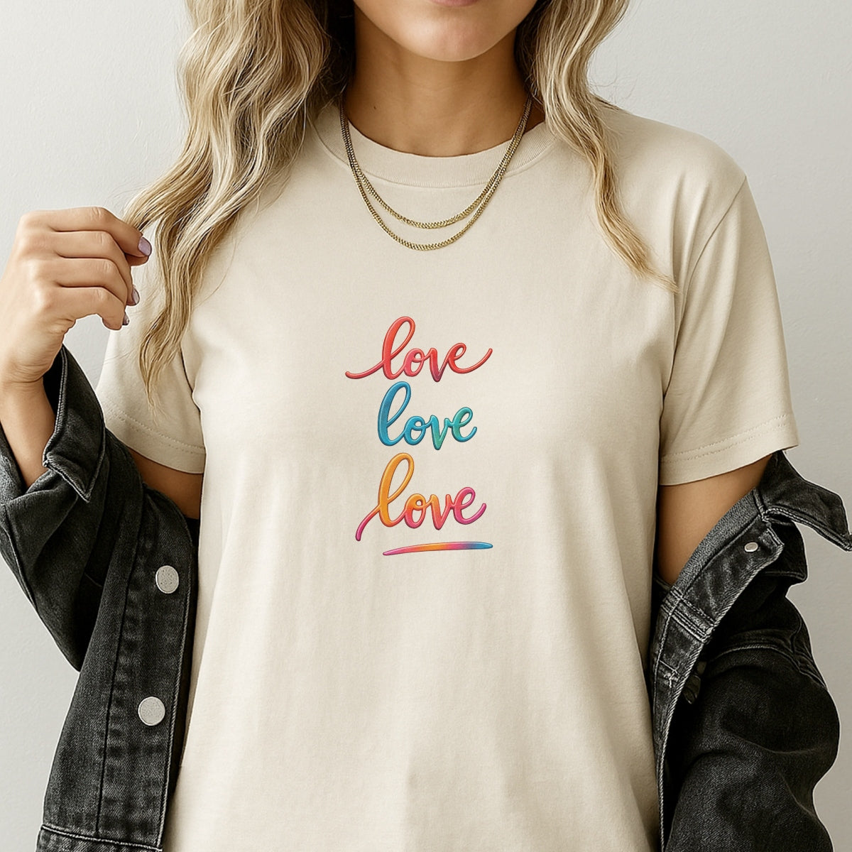 3D LOVE Iron-On Transfer Patch,Colorful Gradient Heat Press Decal for DIY T-Shirts, Hoodies & Gifts