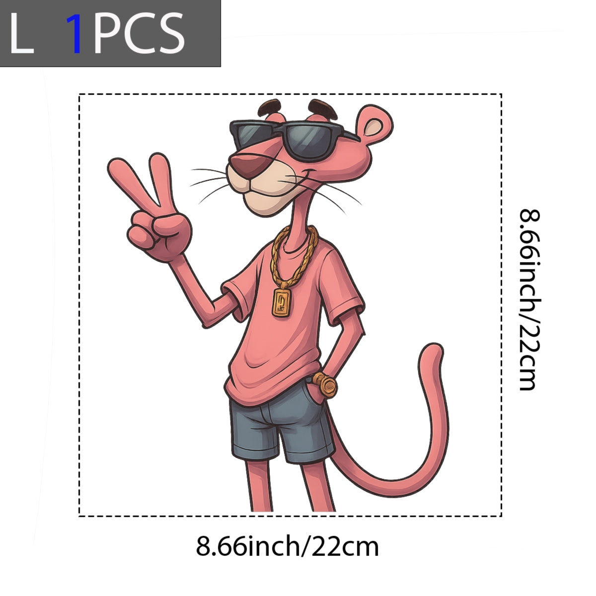 DTF Heat Transfer Iron On Sticker,  Cool Panther Cartoon Character Stickers for T-Shirts and Jeans