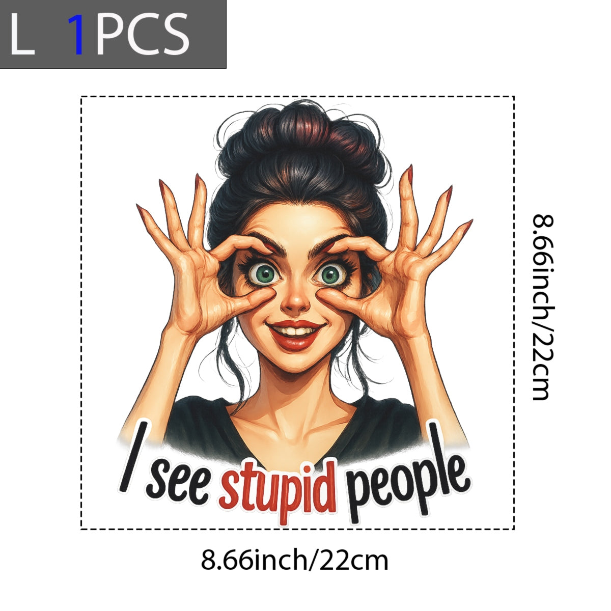 DTF Heat Transfer Iron On Sticker - Funny Cartoon Expressions Sticker, DIY Fashion Accessories, T-Shirt Decor