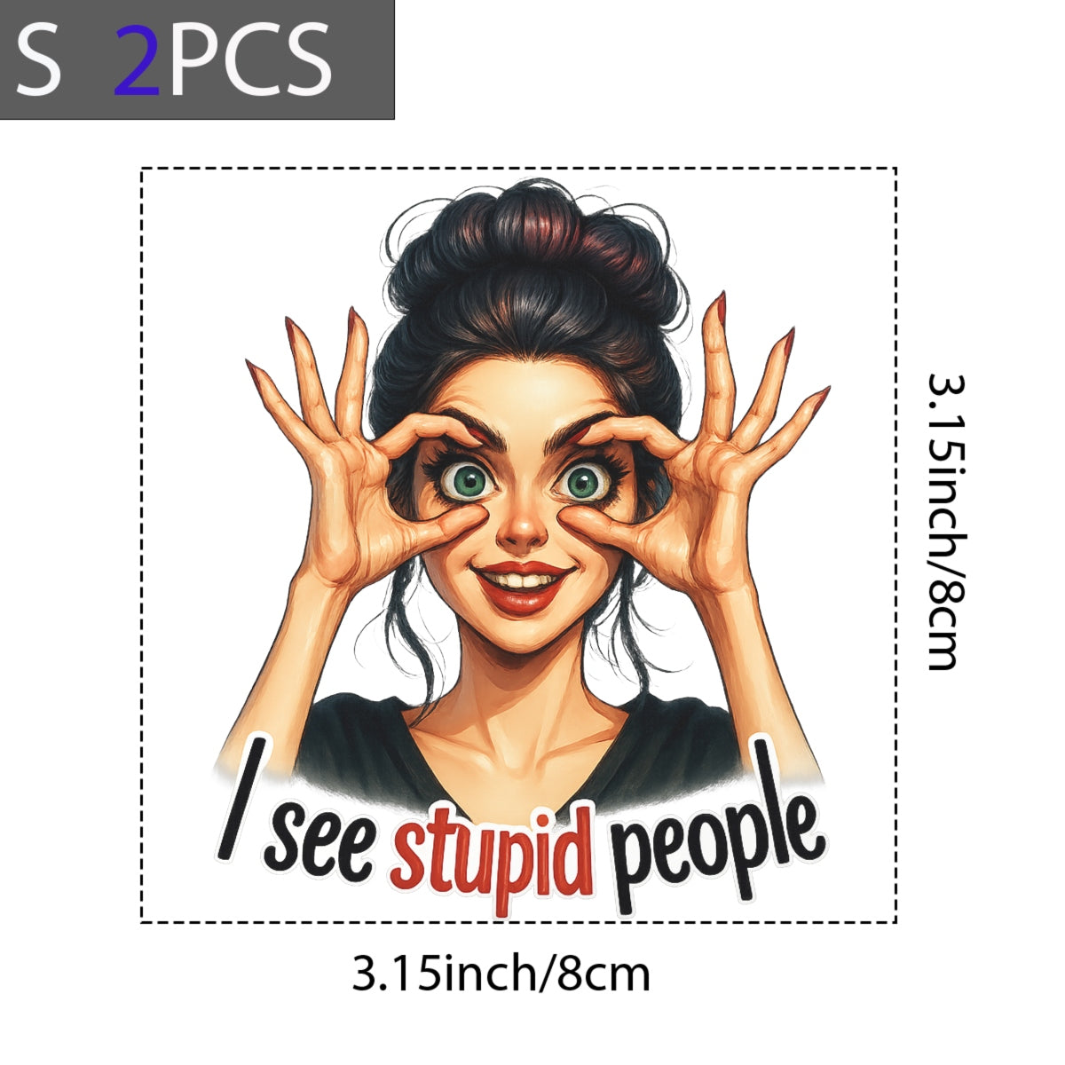 DTF Heat Transfer Iron On Sticker - Funny Cartoon Expressions Sticker, DIY Fashion Accessories, T-Shirt Decor