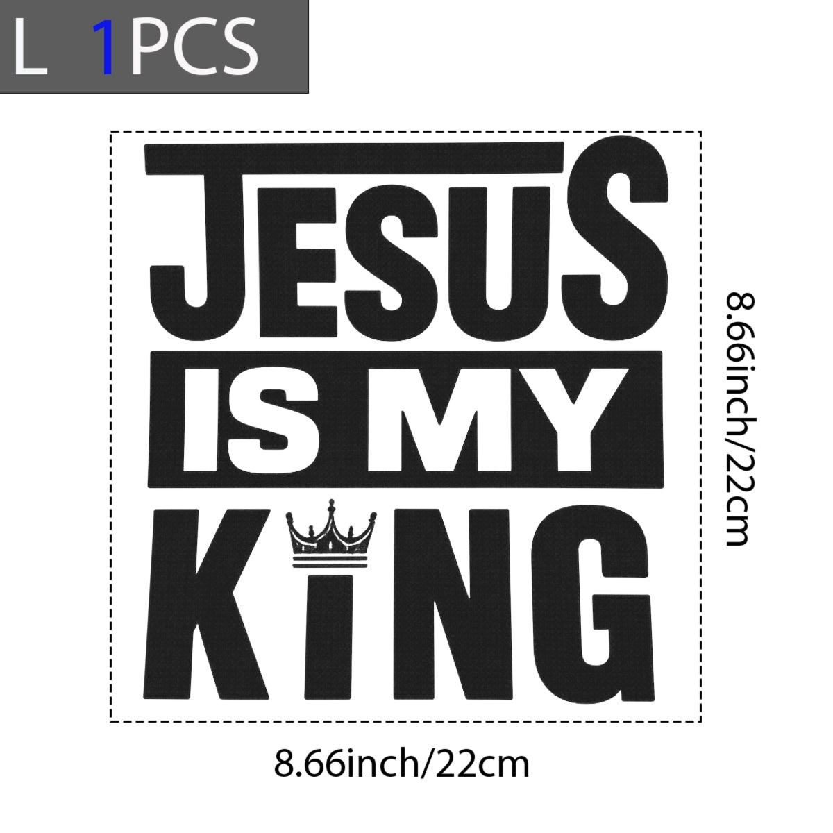 DTF Heat Transfer Iron On Sticker , Vibrant Christian Faith Design Jesus King Biblical Verse Religious Apparel Decor for T-Shirts Hats Bags