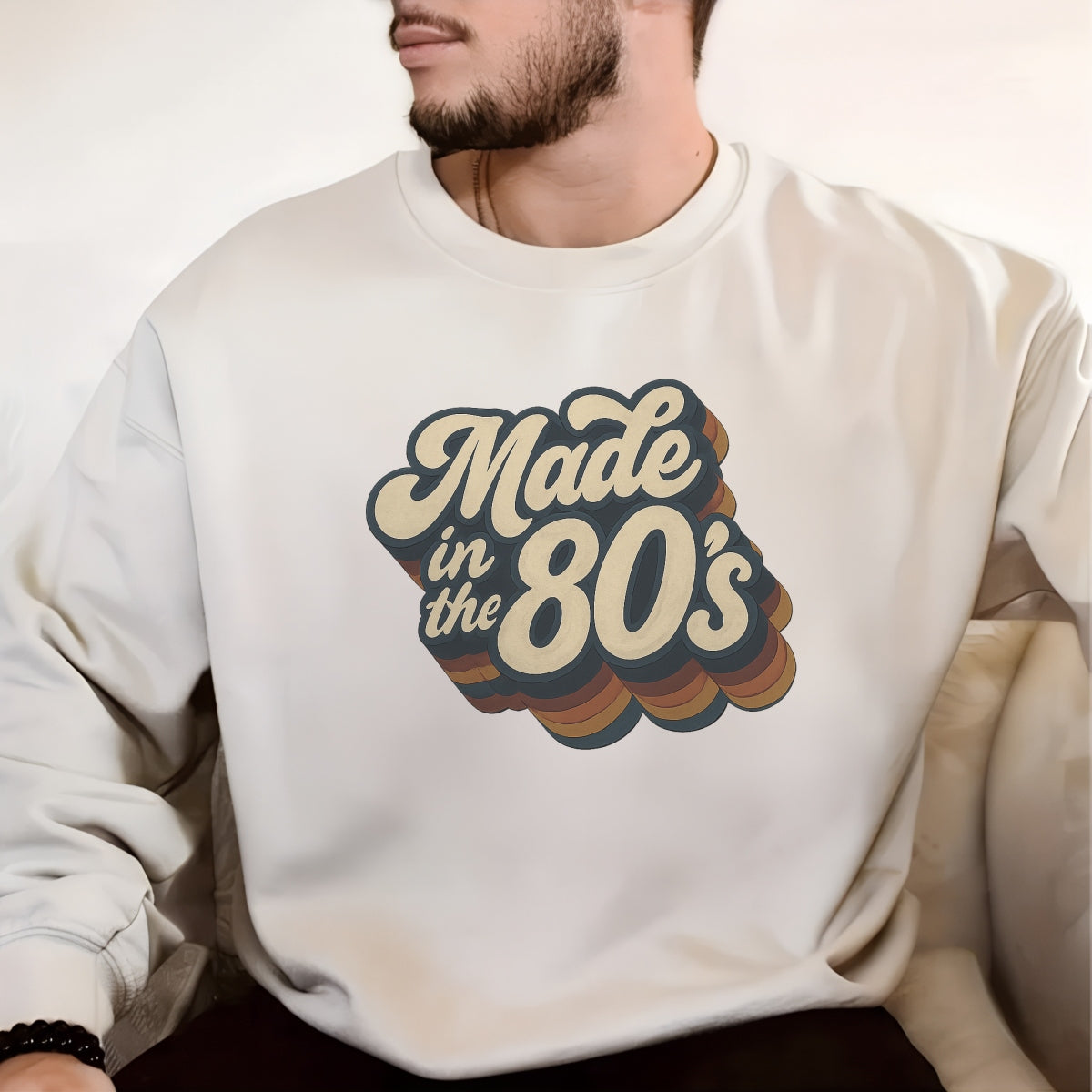Bold 'Made in the 80’s' Iron-On Patch,Retro Neon-Style, Washable DTF Transfer for DIY Shirts,Colorful 80s Design for T-Shirts, Hoodies
