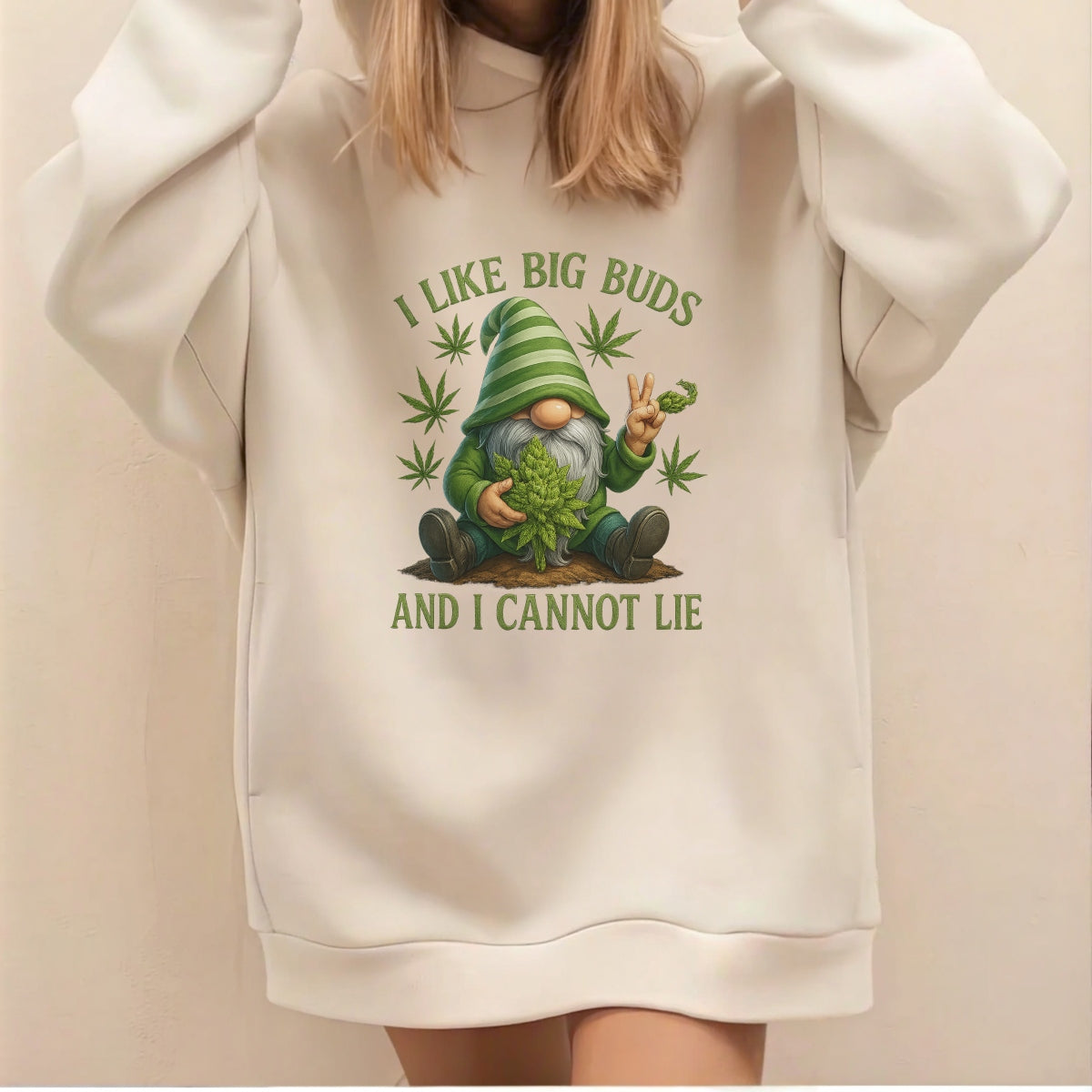 Funny Gnome Weed DTF Transfer for T-Shirts , “I Like Big Buds” Iron-On Heat Transfer , 420 Humor Graphic, Cannabis Lover Gift, DIY Shirt Decal for Men and Women