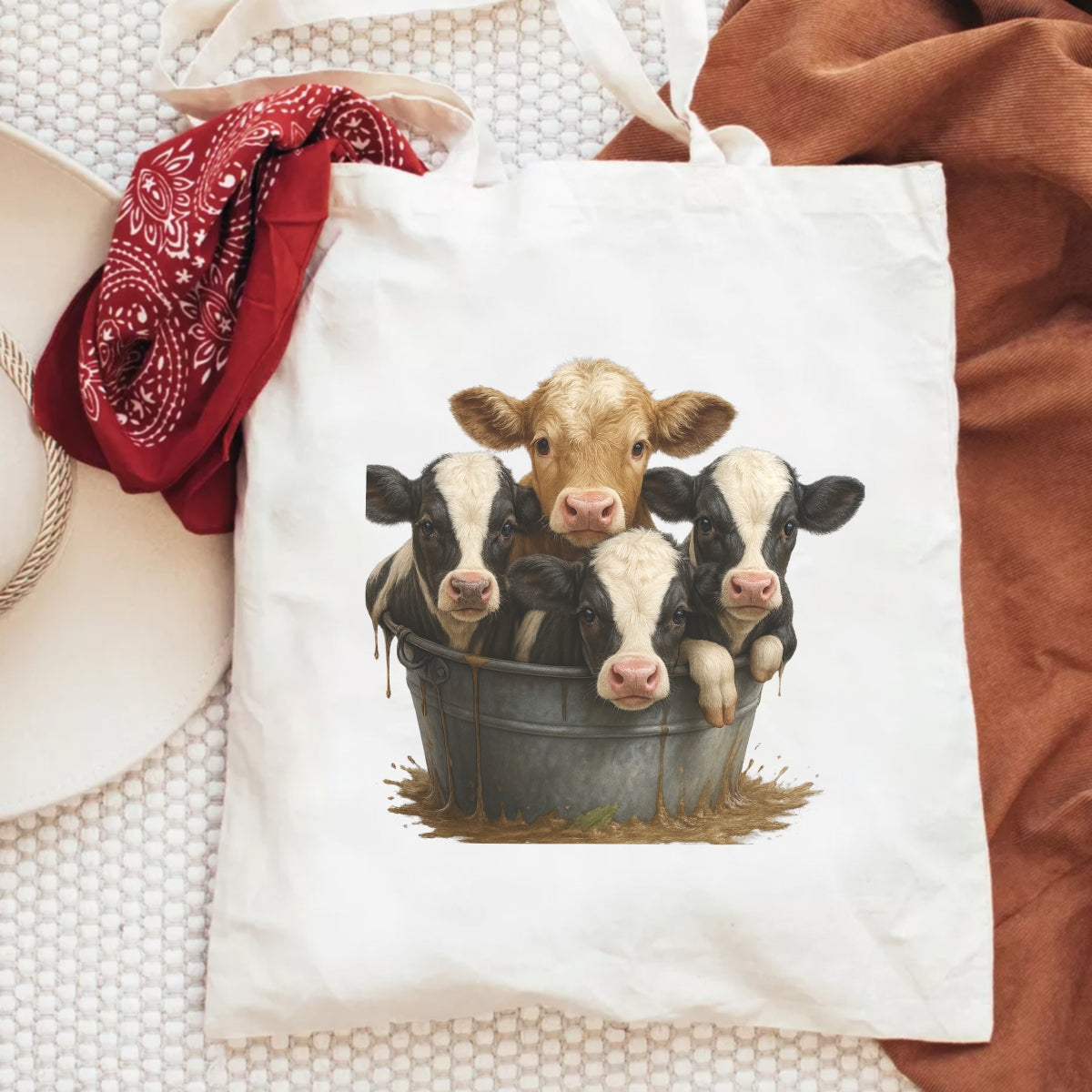 Cute Baby Cow DTF Iron-On Transfer for T-Shirts , Farm Animal Heat Press Decal , DIY Cow Print for Clothing, Bags, Jackets , Durable Washable HTV Patch for Cricut & Heat Press