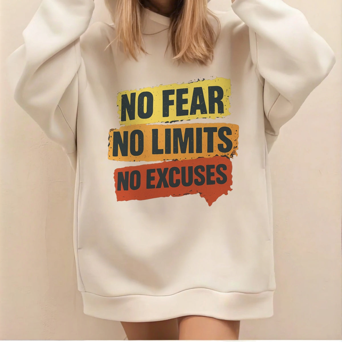 DTF Heat Transfer Iron On Patch ,No Fear No Limits No Excuses , Motivational Graphic for T-Shirts,  Hoodies, Tote Bags