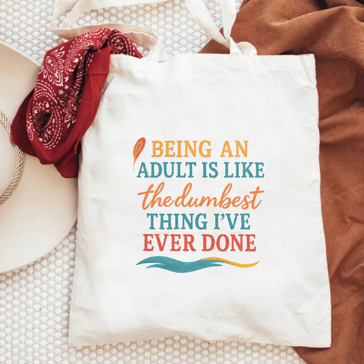 DTF Heat Transfer Iron On Sticker , "Adulting Is The Dumbest Thing" Quote | Adult Humor Art Sticker for T-Shirts, Hoodies, Tote Bags
