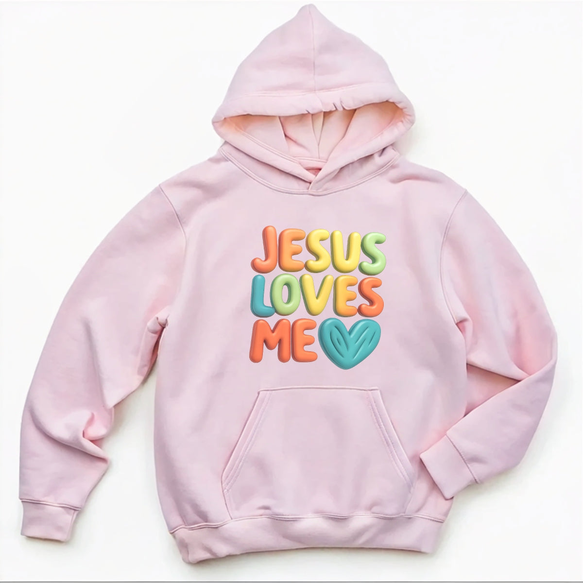 Jesus Loves Me DTF Transfer for T-Shirts,Christian Faith Heat Press Iron-On Decal, Bible Verse Religious Sublimation Print for White Tee