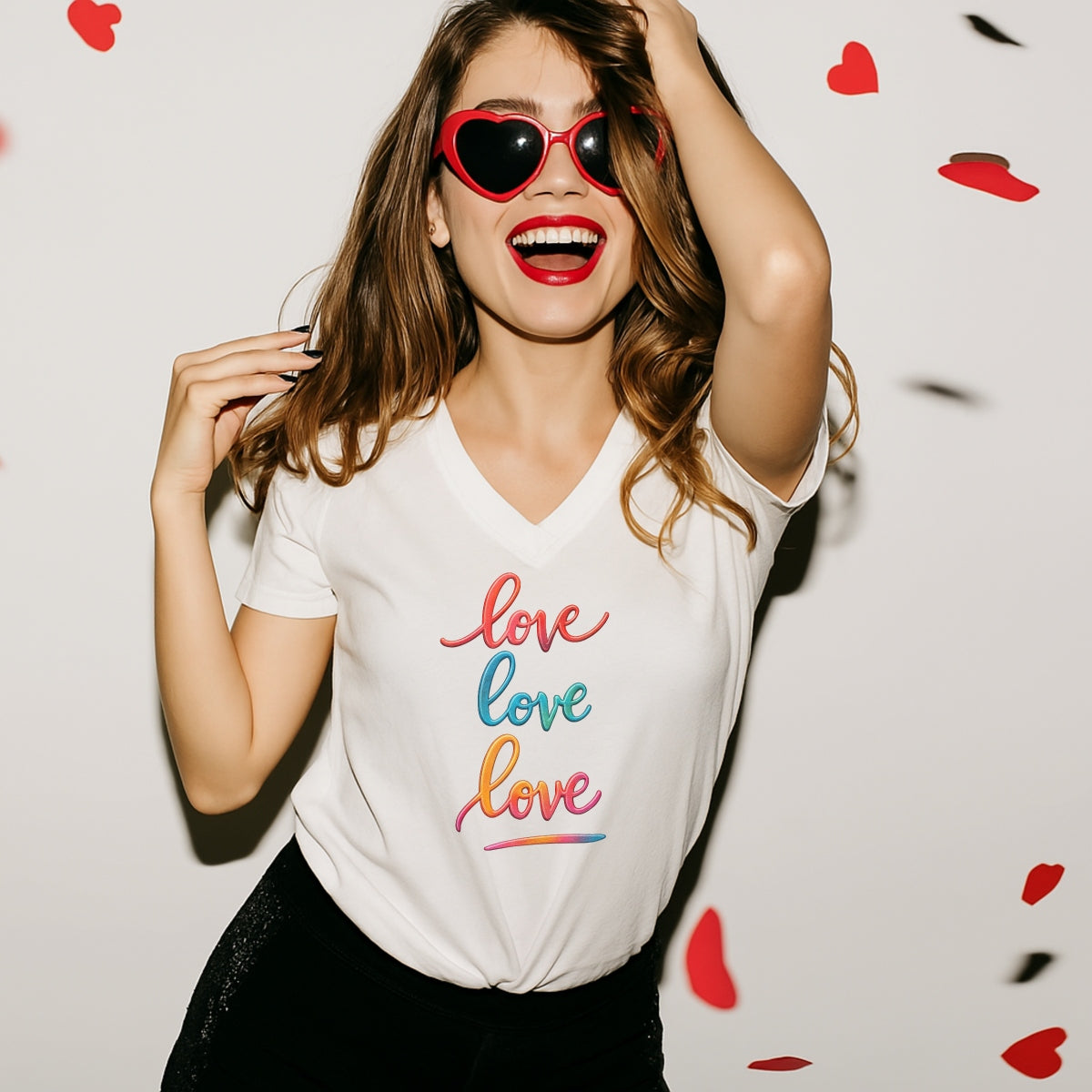 3D LOVE Iron-On Transfer Patch,Colorful Gradient Heat Press Decal for DIY T-Shirts, Hoodies & Gifts