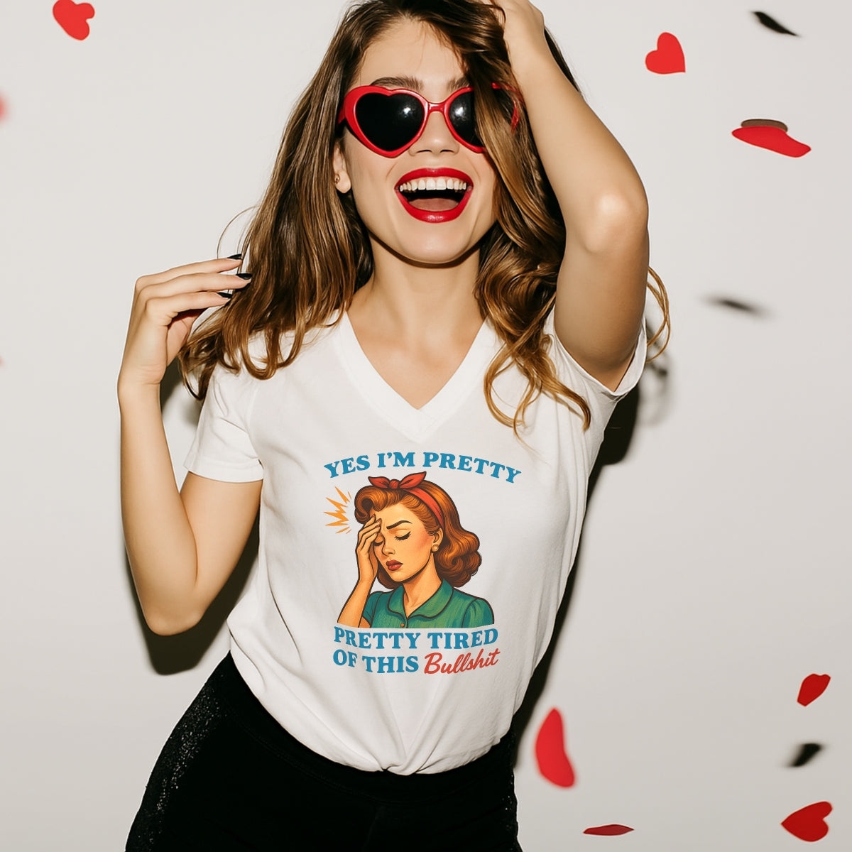 Retro Funny Quote DTF Heat Transfer for T-Shirts , “Yes I’m Pretty... Pretty Tired of This BS” , Vintage Pop Art Iron-On Decal for Women’s Apparel