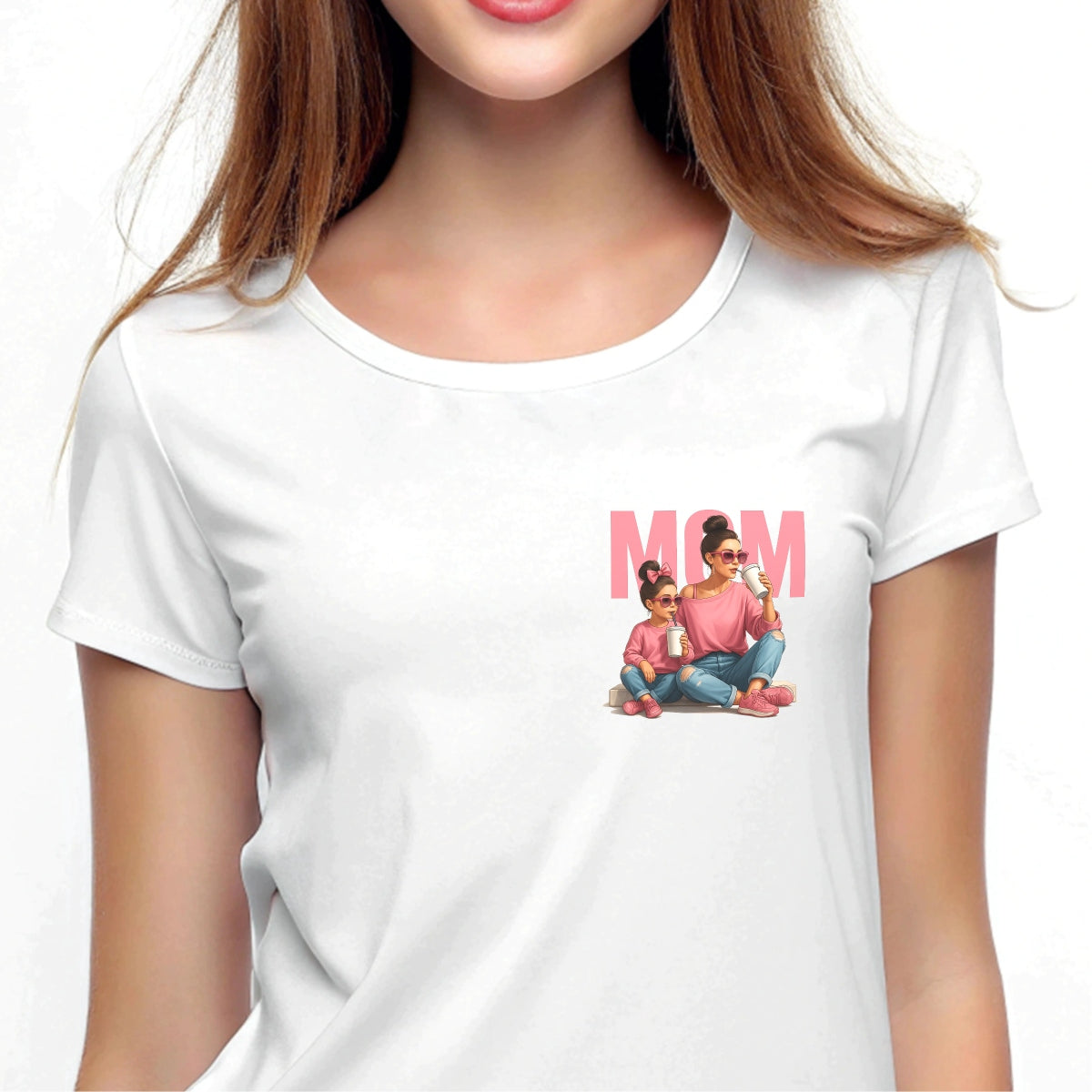 Mom and Daughter Matching Outfits Iron On Transfer ,  Cute Mother’s Day Heat Press Design for T-Shirts, DIY Gift