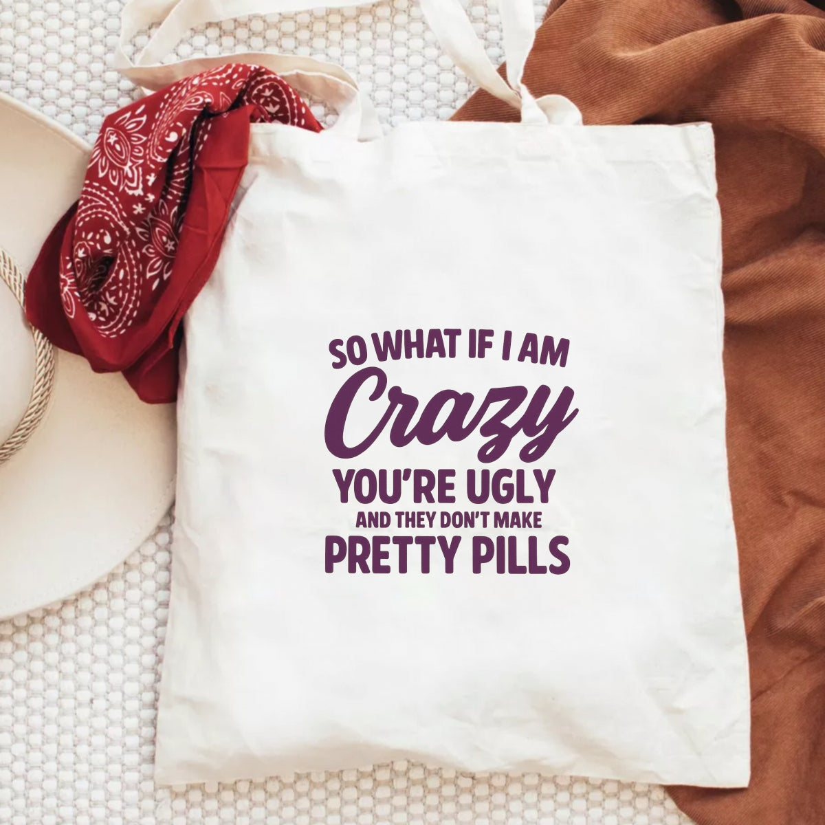 DTF Heat Transfer Iron On Sticker , "SO WHAT IF I AM Crazy" Sassy Quote Graphic ,Viral Social Media Decal for T-Shirts, Hoodies, Tote Bags