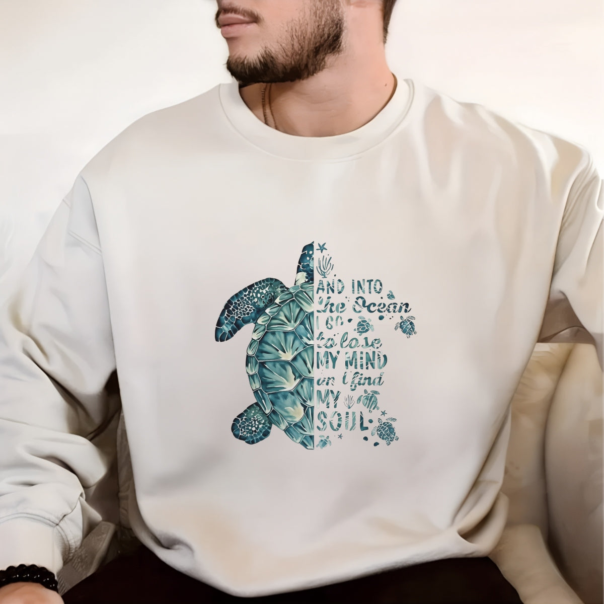 Ocean-Inspired DTF Heat Transfer Vinyl Decal,Sea Turtle & Shell Design for DIY T-Shirts, Pillow Embellishments & Crafts