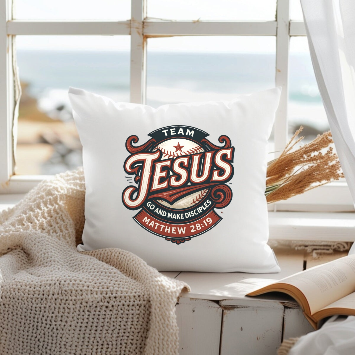Team Jesus DTF Transfer – Christian Baseball Iron On Patch for T-Shirts | Religious Heat Press Sticker | Matthew 28:19 Bible Verse Faith Graphic | DIY Christian Apparel Decor